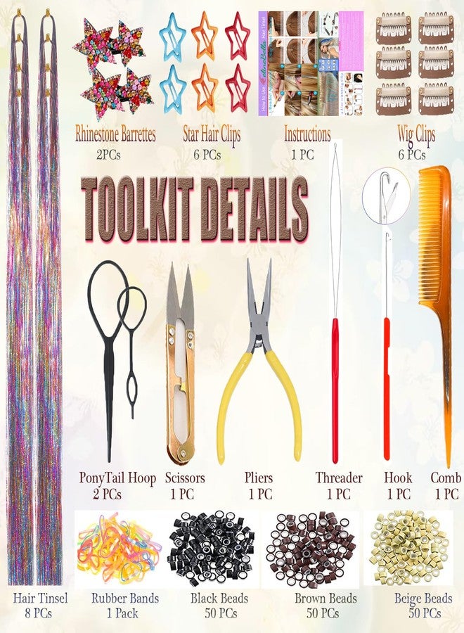 CelineBella Rainbow Hair Tinsel,3-Tones Gradient,Ombre Blue Gold Red Mixed,Glitter Highlights Sparkling Tinsel Hair Set for Women Adults for Party Cosplay Daily Use for All Hair Colors - Image 2